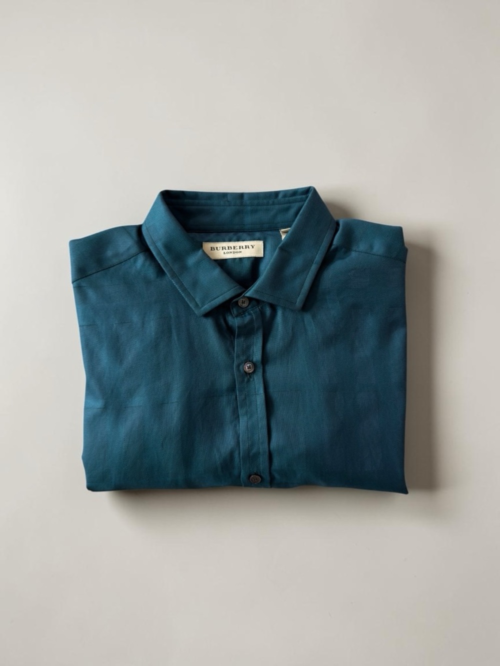 Burberry Men's Teal Button-Down Shirt
